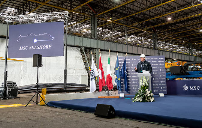 first steel cut of MSC Seashore