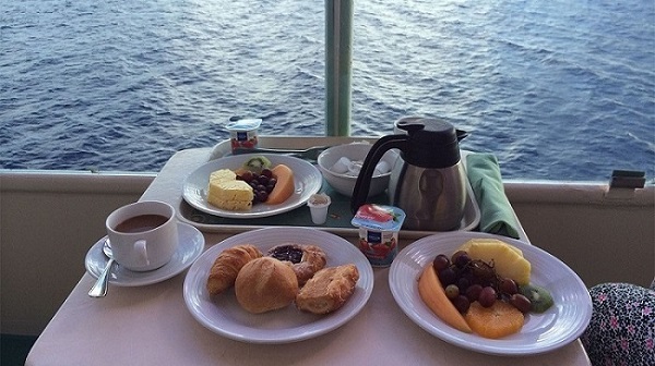 room service aboard a cruise ship