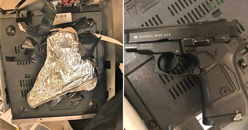 hidden gun in DVD player