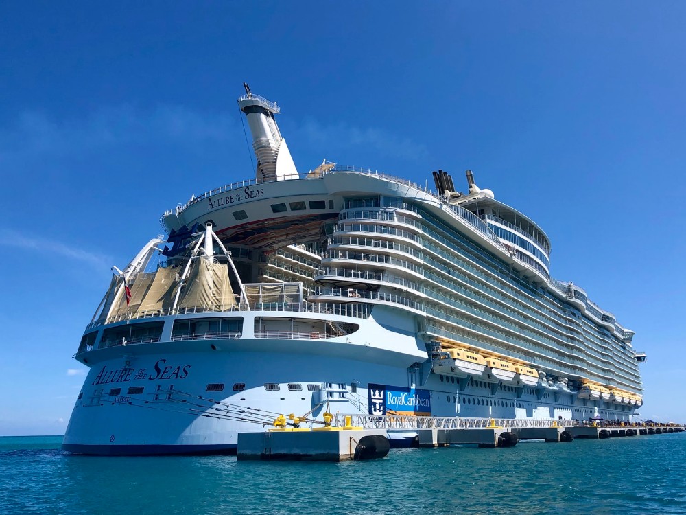 RCCL cruise liner viewed from the stern