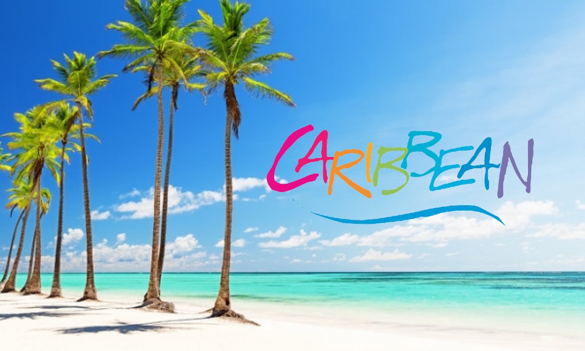 a Caribbean beach and the CTO logo