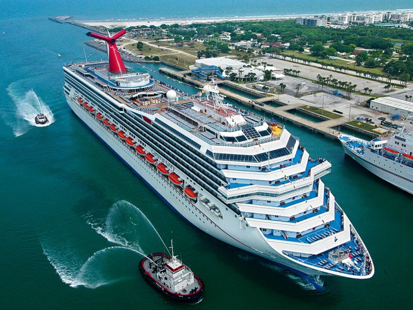 Carnival ship from the air