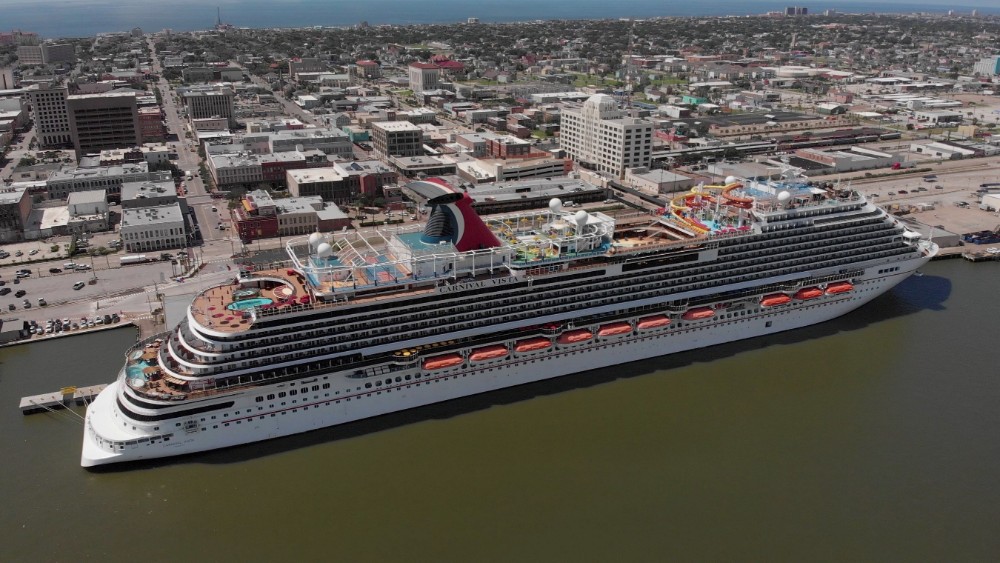 Carnival Cruise ship from above