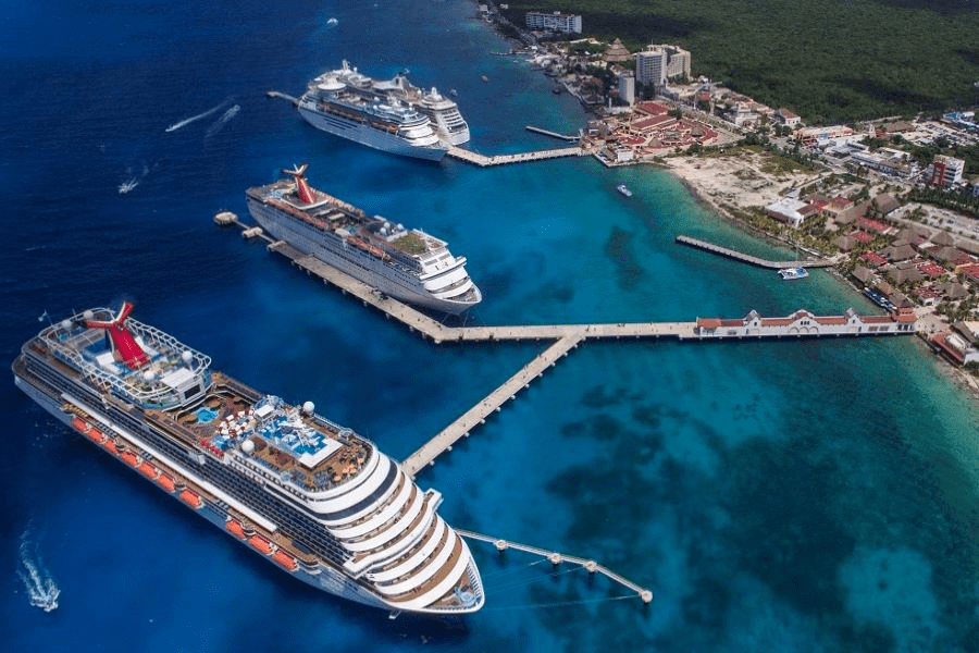 Cozumel cruise port viewed from above