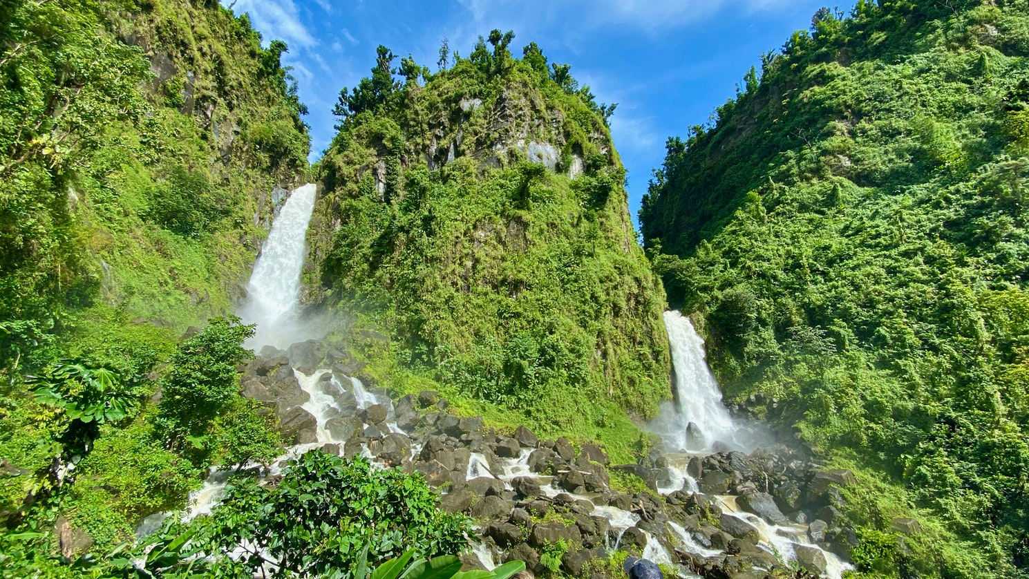 Dominica mountains and waterfalls