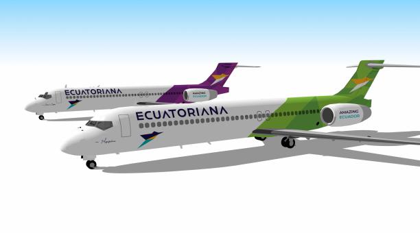 two Ecuatoriana Airlines planes