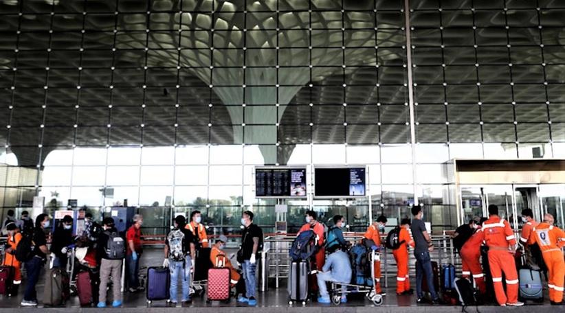 chaos at an airport