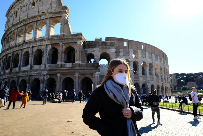 Rome Colliseum, woman covered