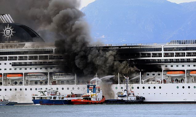 MSC Lirica on fire