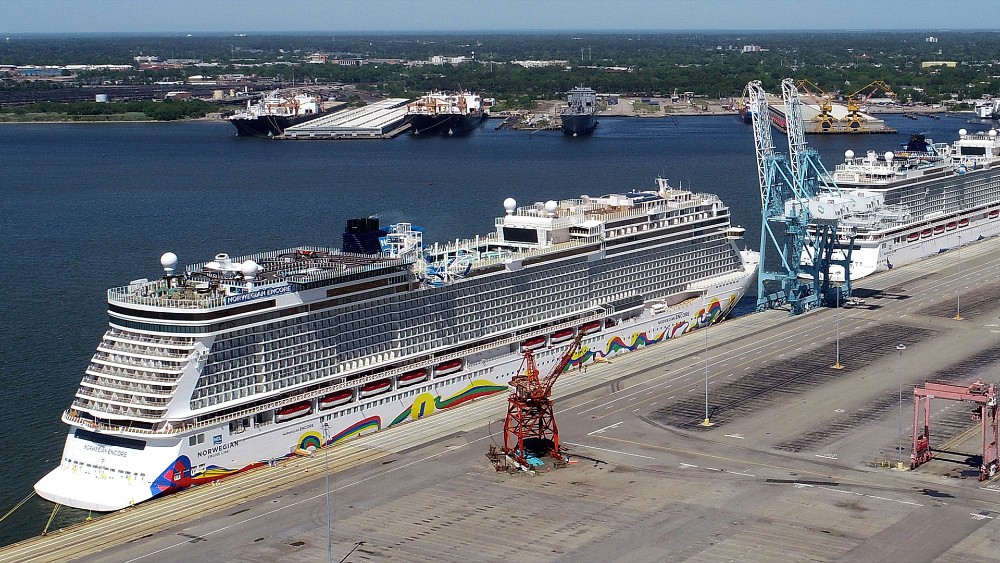 NCL ship from the air