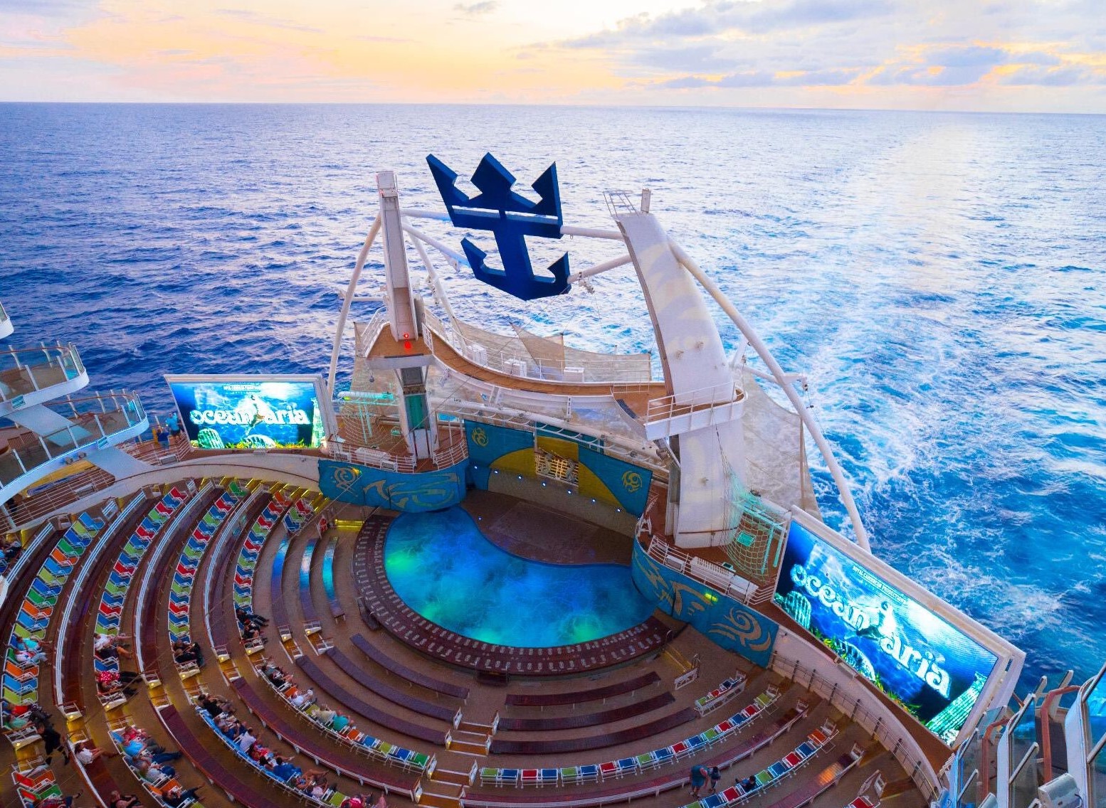 Royal Caribbean logo on ship