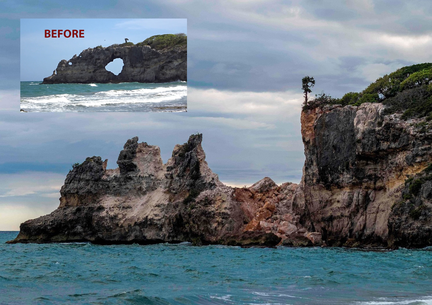 Punta Ventana destroyed by earthquakes