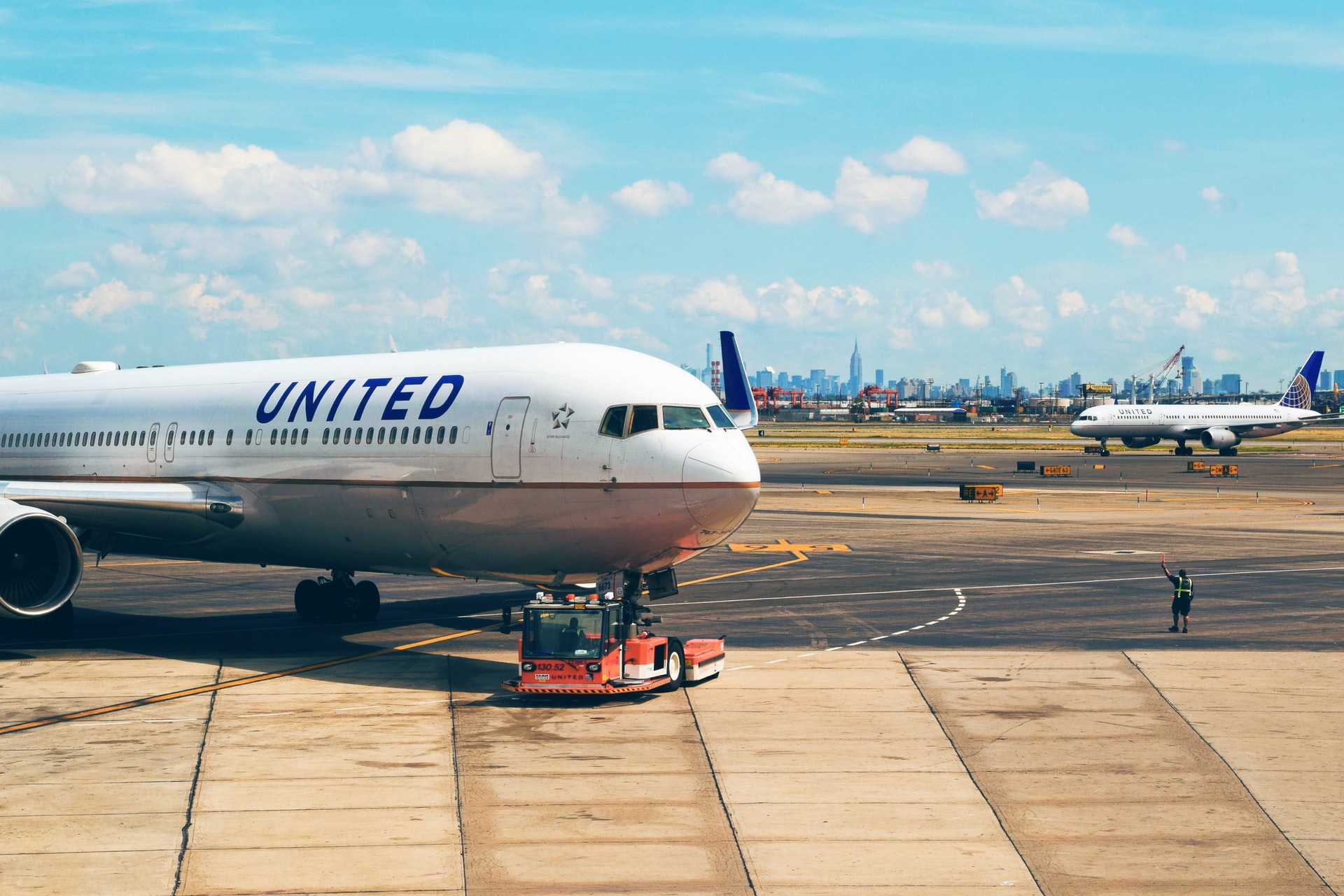 United Airlines plane on tarmac