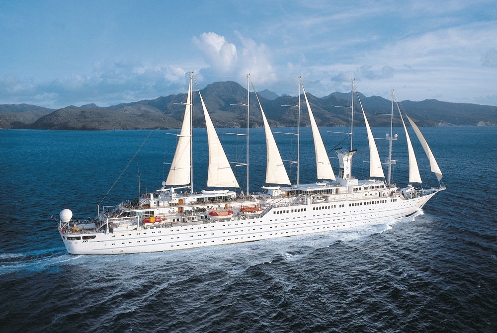 Windstar Cruise ship from above