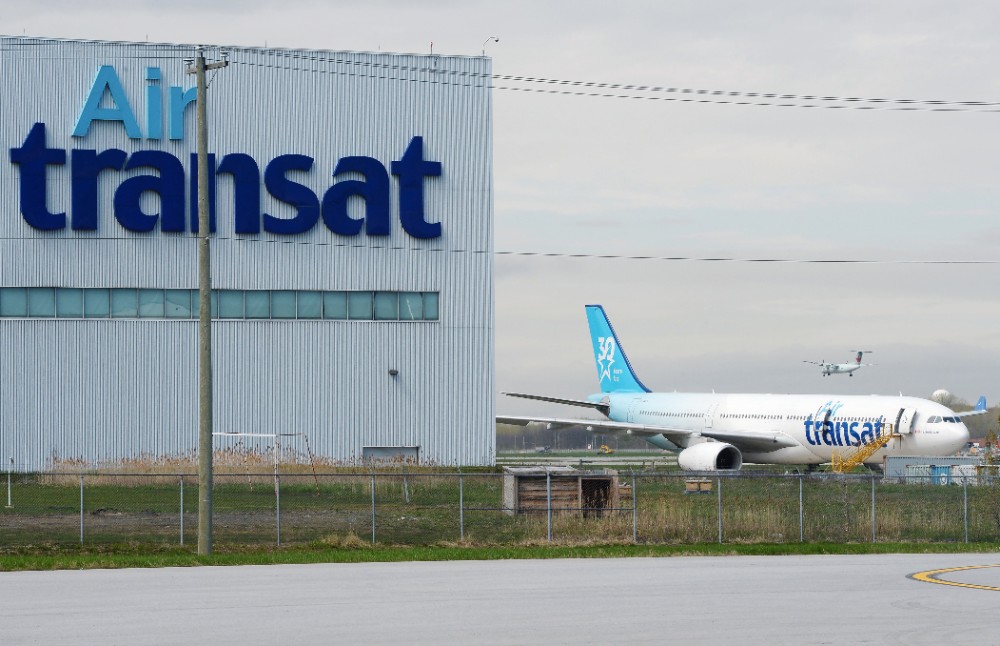 Air transat sign and plane