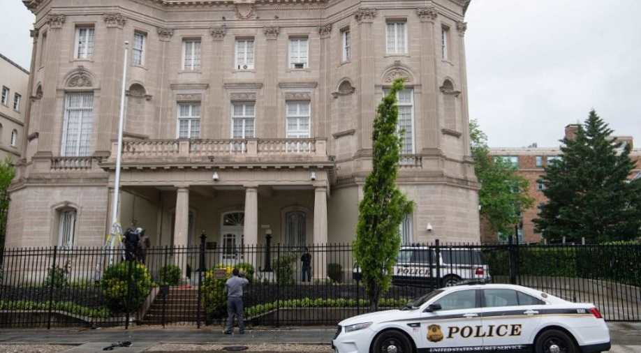 Cban Embassy in Washington, police car