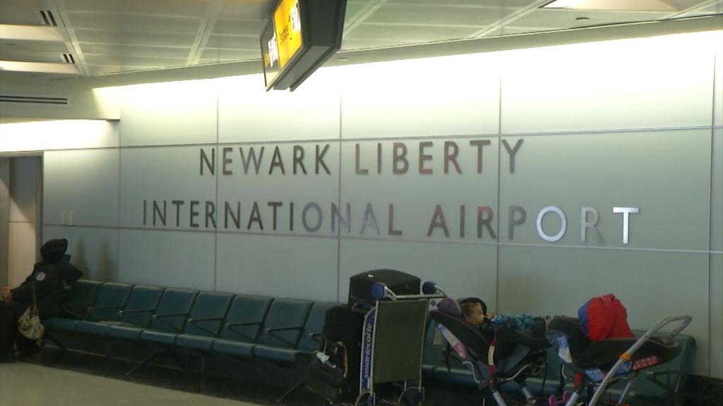 wall of the Newark International Airport