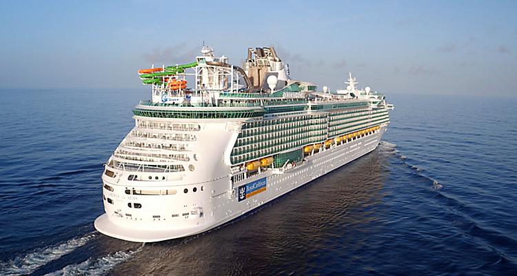 Royal Caribbean ship viewed from stern