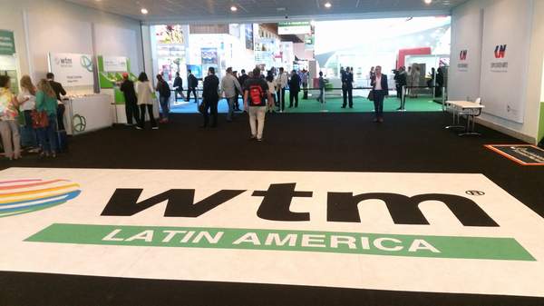 WTM Latin America logo on the floor