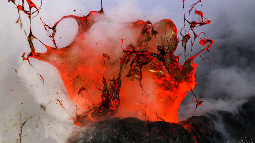 Eruption of Hawaii's Kilauea Volcano Gives Out Blue Flames