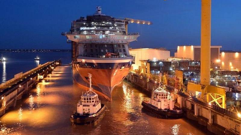 Celebrity Edge Floated Out in France’s STX Shipyard