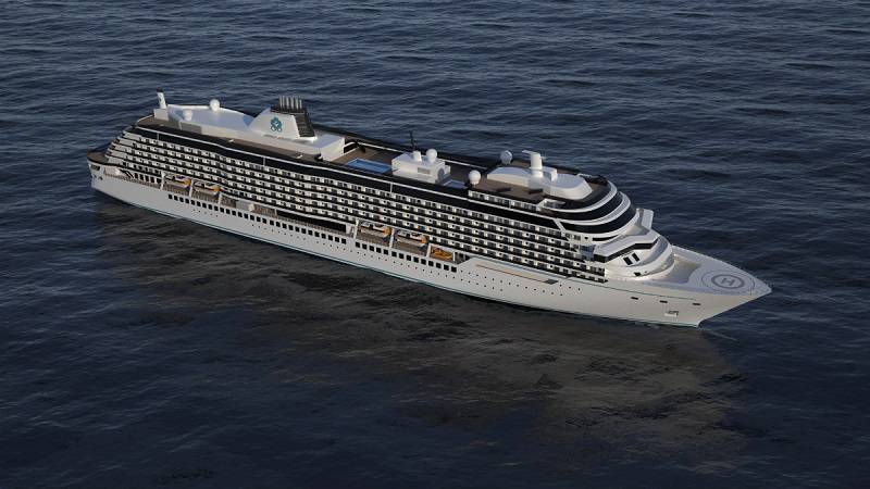 Rendering of Crystal Cruise Line's new Diamond Class vessel. Crystal Rolls Out Diamond Class Vessel Rendering