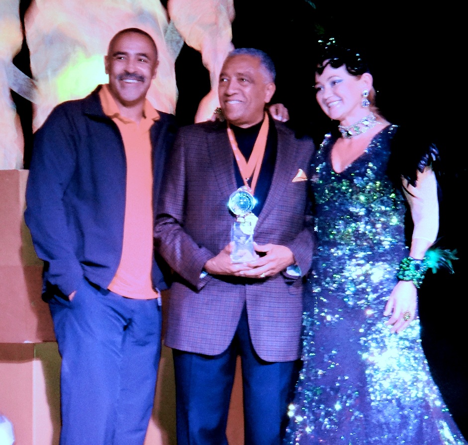 Left-right: UK Olympic medalist Daley Thompson; Sir Royston O. Hopkin, KCMG, Chairman and Managing Director, Spice Island Beach Resort; Amanda Wills, Managing Director, Virgin Holidays Grenada's Spice Island Beach Resort Wins Gold as Number One Hotel in Virgin Holidays Collection for Six Years in a Row