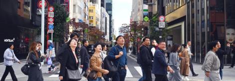 Chinese tourists in Japan